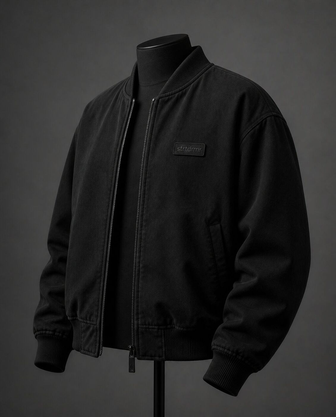 Twill bomber on a display form